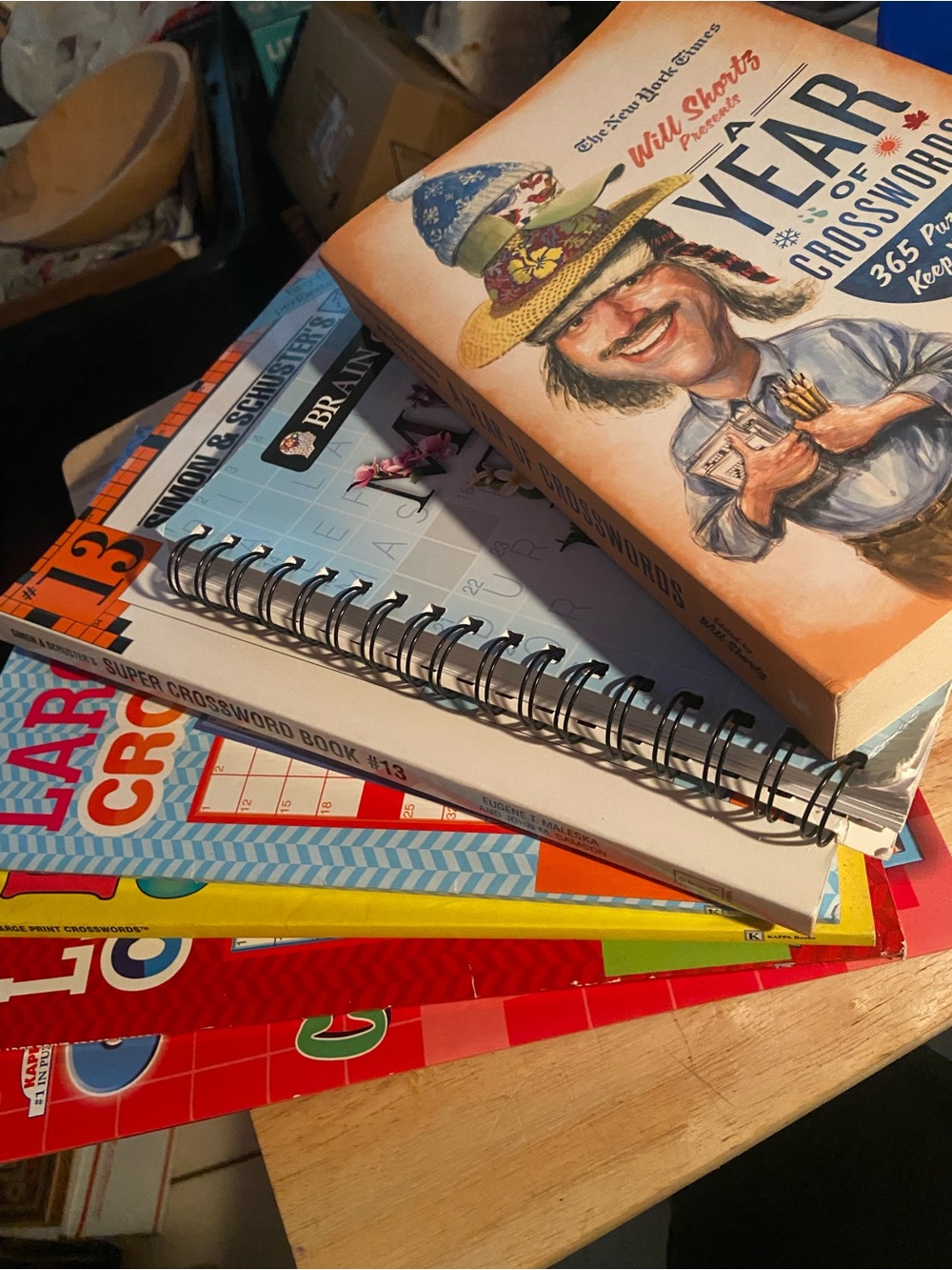8 crossword books 3 large ones
